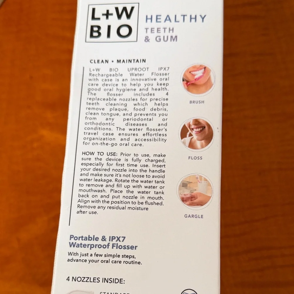 L+W Bio Rechargeable Water Flosser no case